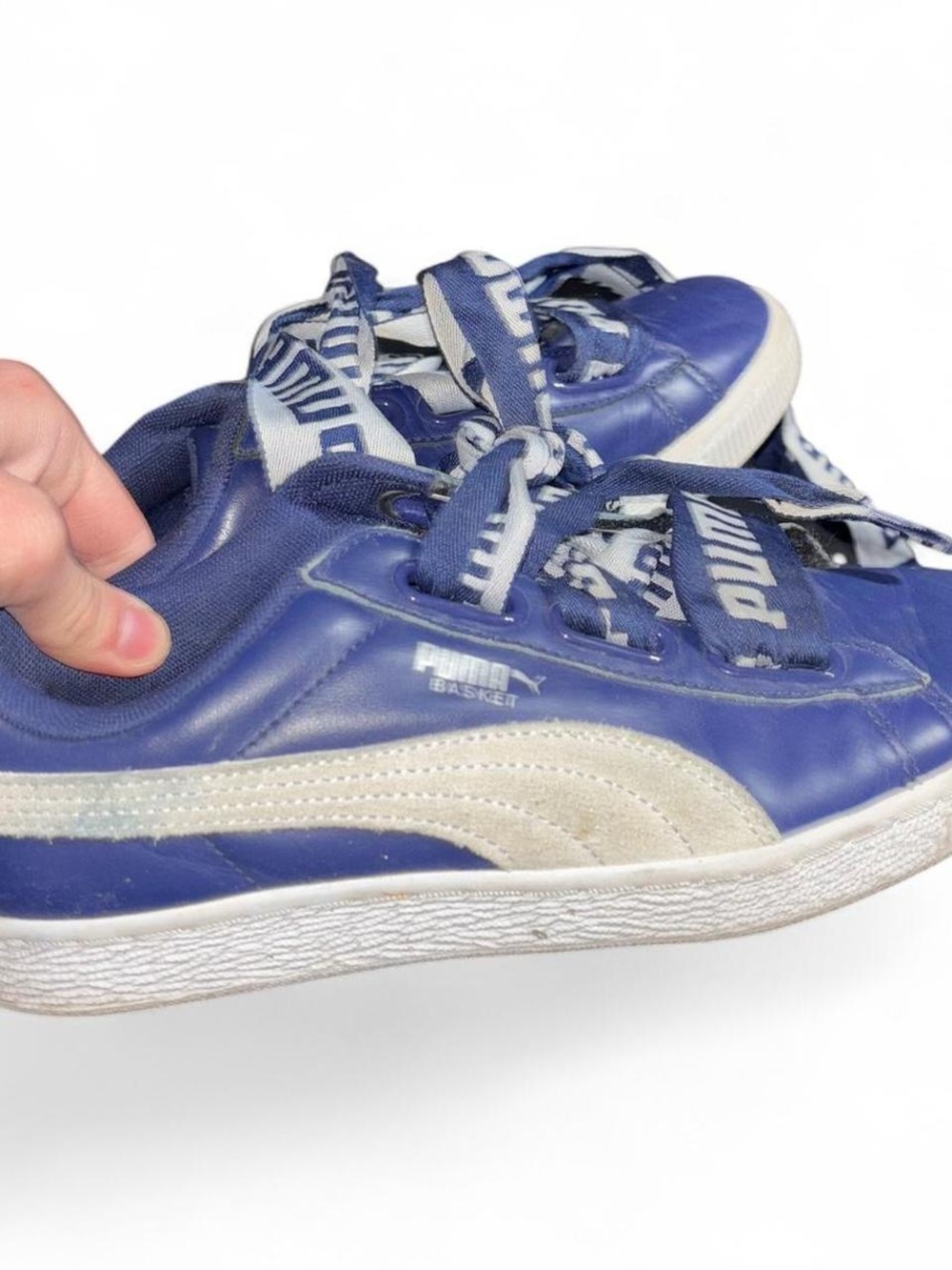 Puma Kids Blue and Cream Low-Top Sneakers